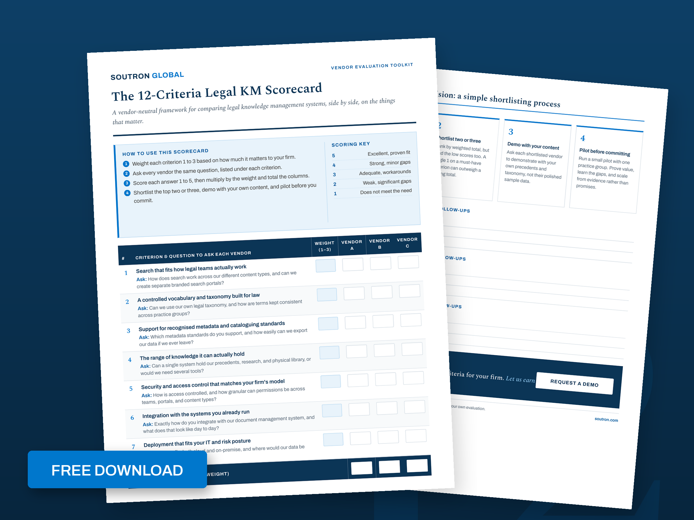 The 12 Criteria Legal KM Scorecard